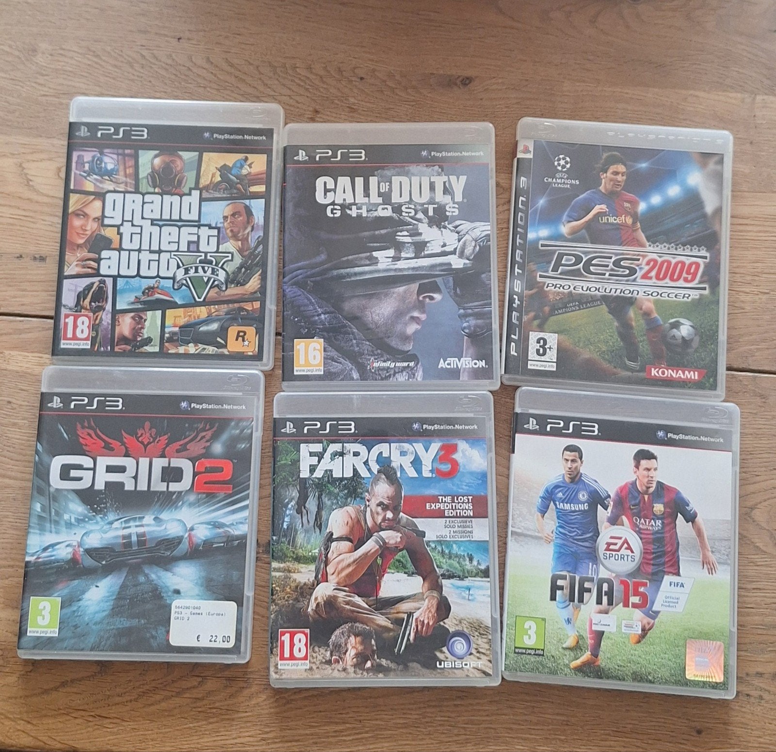 PS3 Games: GTA V, Call of Duty, FIFA 15, Far Cry 3,, Spelcomputers en Games, Ophalen of Verzenden, Met 1 controller, Slim, Gebruikt
