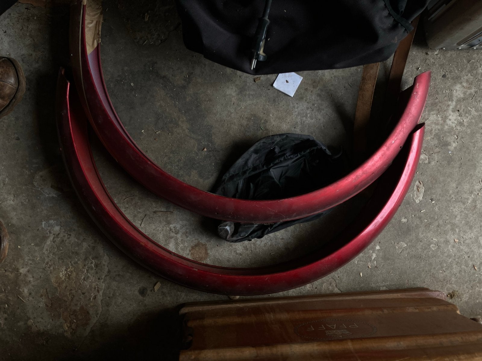 Vintage bromfiets spatborden - Rood/Bordeaux, Ophalen of Verzenden, Zo goed als nieuw, Overige typen