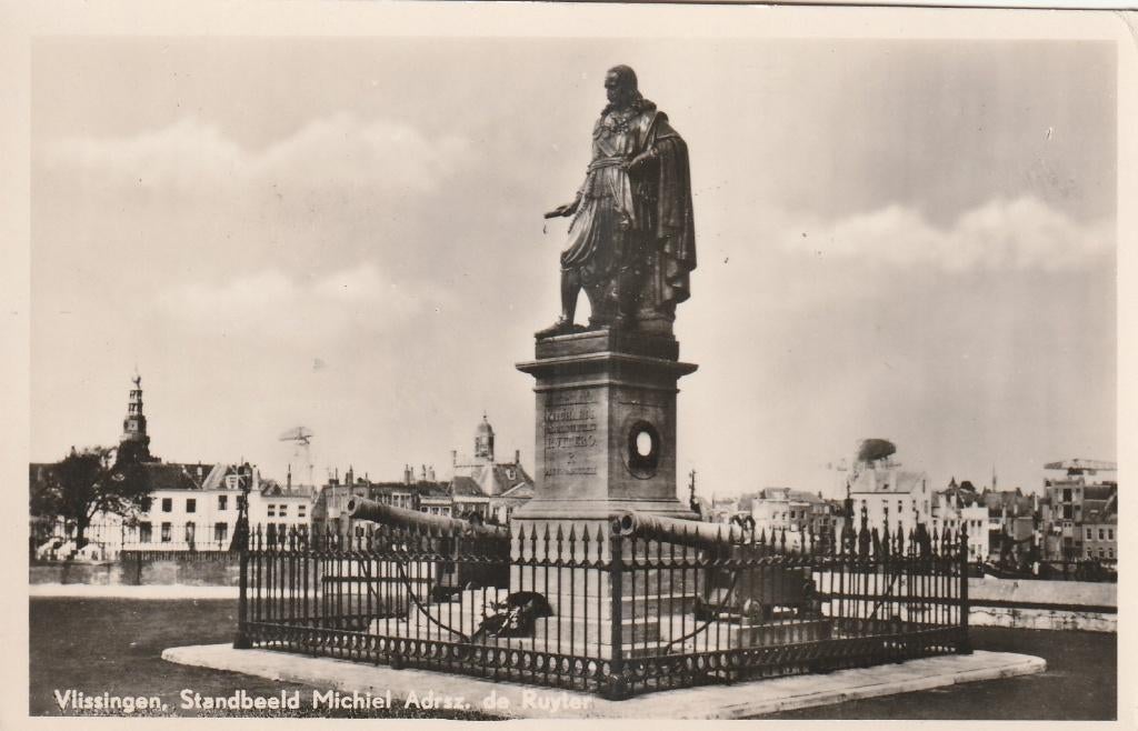 VLISSINGEN Standbeeld Michiel Adriaansz. de Ruyter 1956, Verzenden, 1940 tot 1960, Gelopen, Zeeland