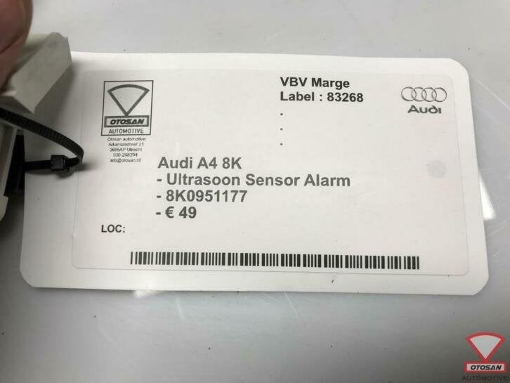 audi a4 8k ultrasoon sensor alarm 8k0951177, Auto-onderdelen, Gebruikt, AUDI AG, Auto-Union-Strasse 1
85045  Ingolstadt, DE, Kundenbetreuung@audi.de