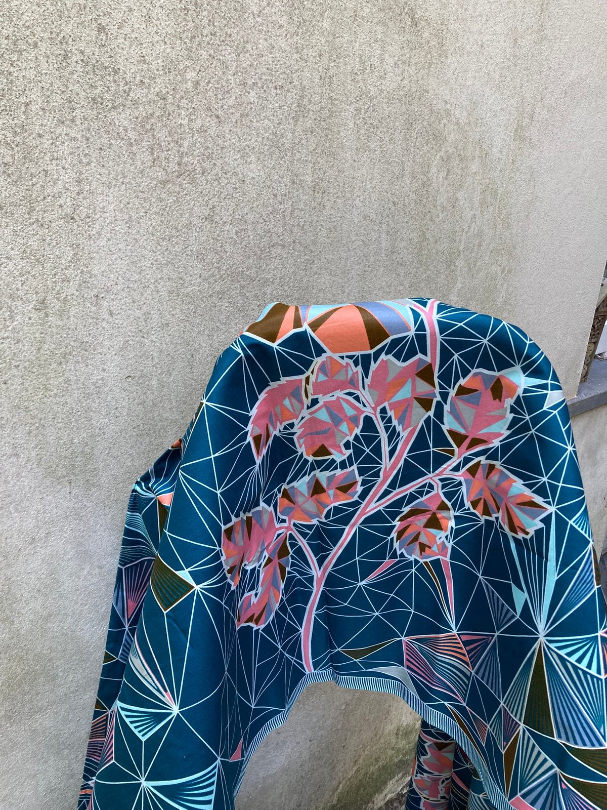 Originele Vlisco 6 yards, Blauw, 120 cm of meer, Ophalen of Verzenden, Zo goed als nieuw