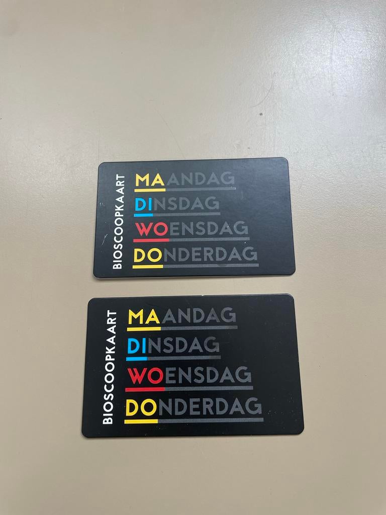 2 bioscoop kaarten., Twee personen, Vrijkaartje alle films