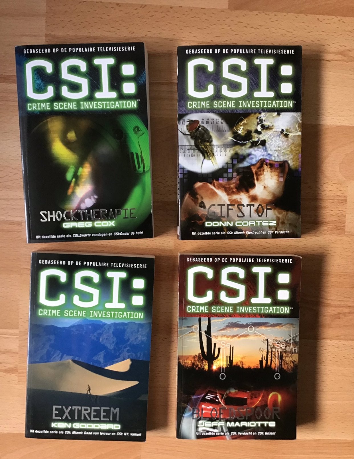 4 CSI boeken Shocktherapie, Gifstof, Extreem en Bloedspoor, Boeken, Detectives, Ophalen of Verzenden, Zo goed als nieuw