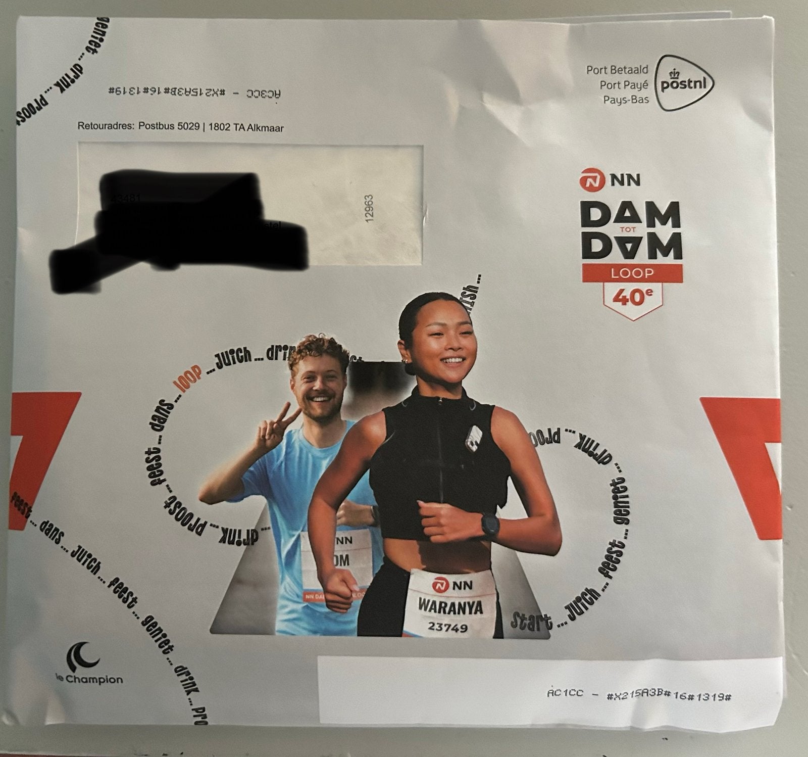 2 x startnummer Dam tot Damloop, Twee personen, September