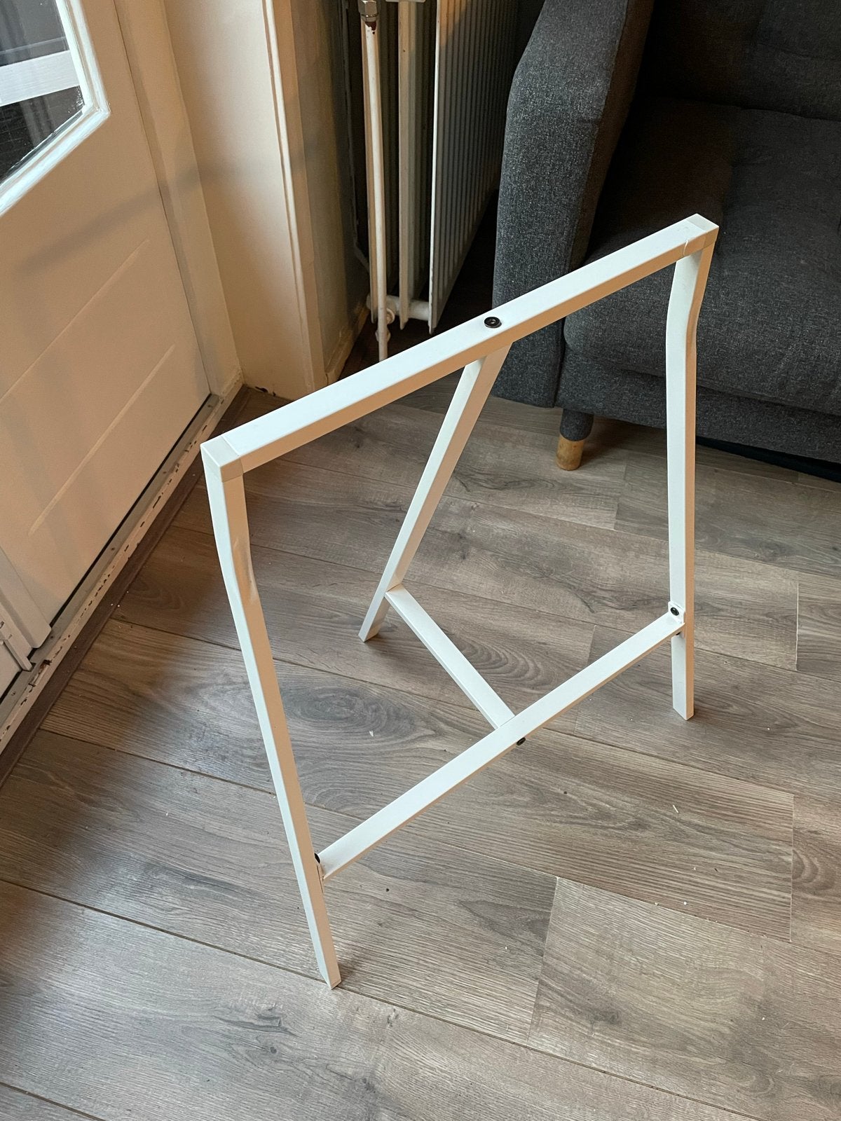 Ikea schraag, wit, 70 cm hoog, voor onder bureau, Tafelpoot, Zo goed als nieuw, Metaal, Rechthoekig