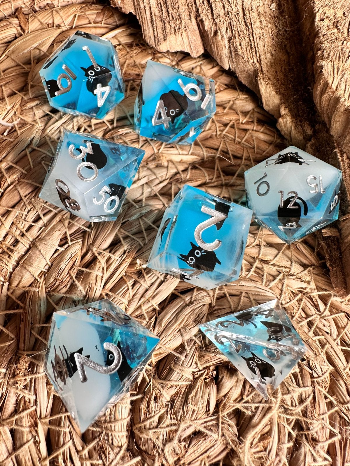 DND dice / Katten - Cats / dobbelstenen / RPG / Fantasy /D&D, Hobby en Vrije tijd, Wargaming, Ophalen of Verzenden, Nieuw, Overige soorten