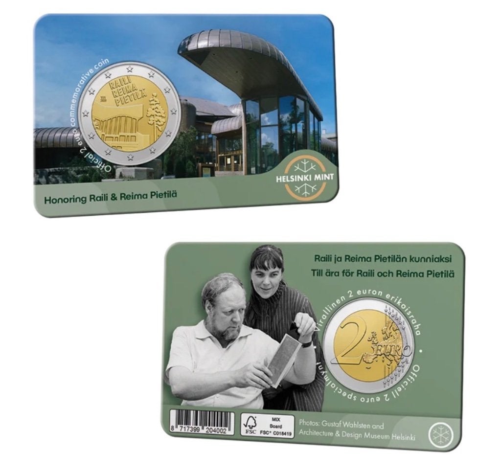2 euro Finland “Raili en Reima Pietlä’’ BU 2026, Verzenden, Finland, 2 euro, Losse munt