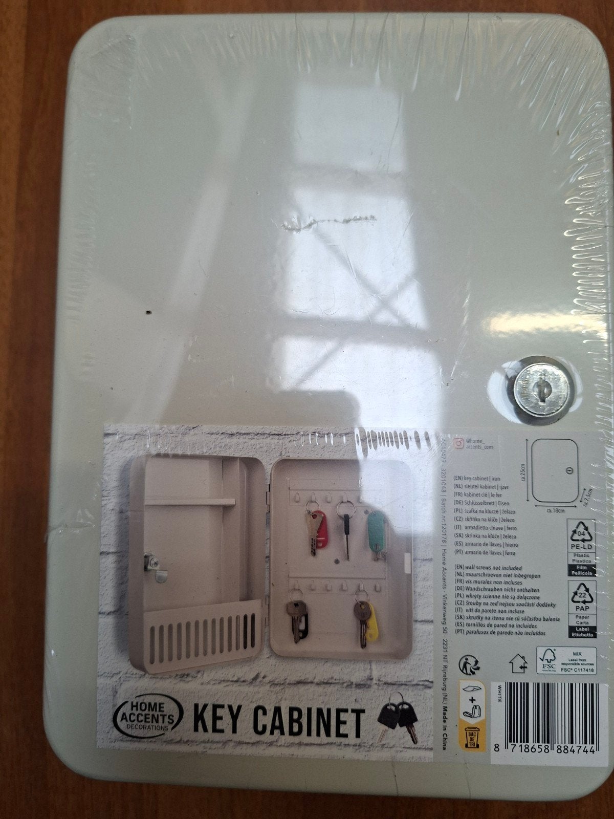 Nieuwe Home Accents Sleutelkastje - Wit Metaal, Nieuw, Ophalen of Verzenden, Wit, Metaal