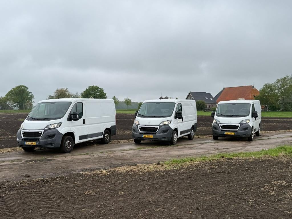 3X Peugeot Boxer L1h1 HDI 130PK 2014 * Airco * Standkachel, Euro 5, Stof, Zwart, 4 cilinders