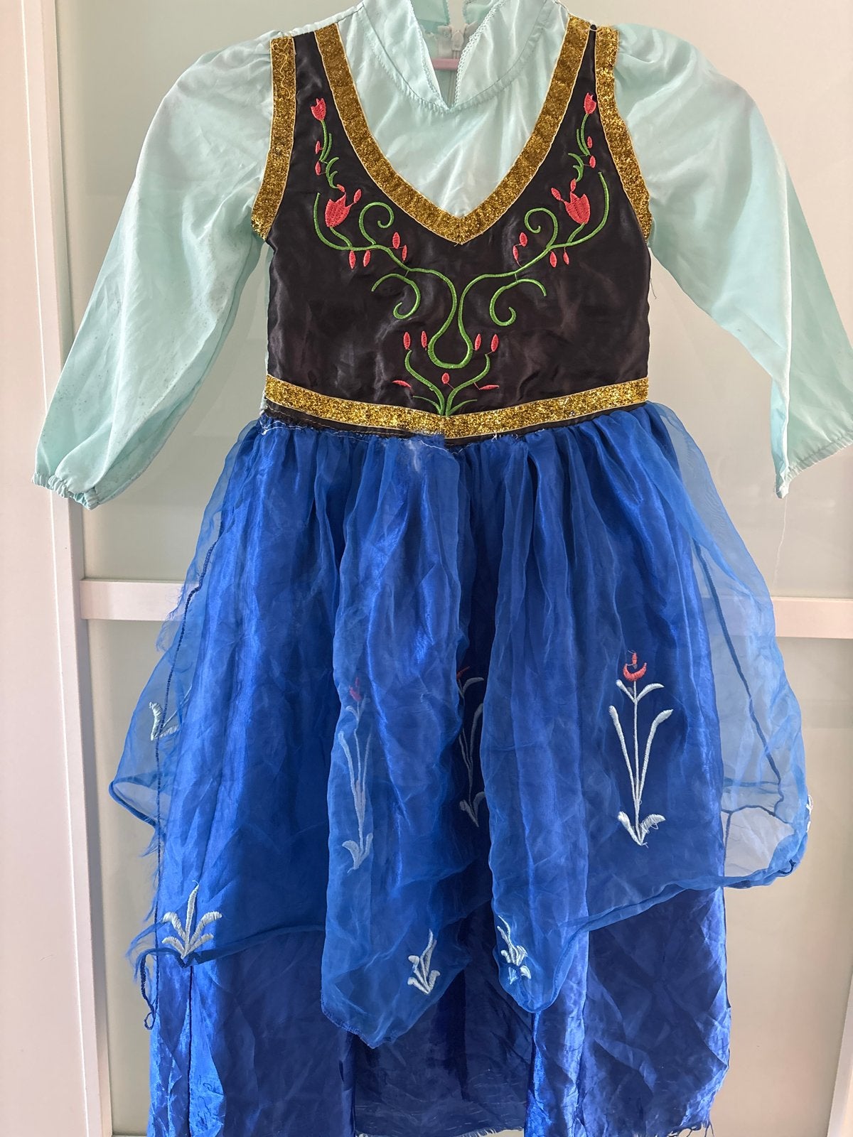 Anna Frozen verkleedjurk - Maat 110-116, Kinderen en Baby's, Carnavalskleding en Verkleedspullen, Ophalen of Verzenden, Gebruikt