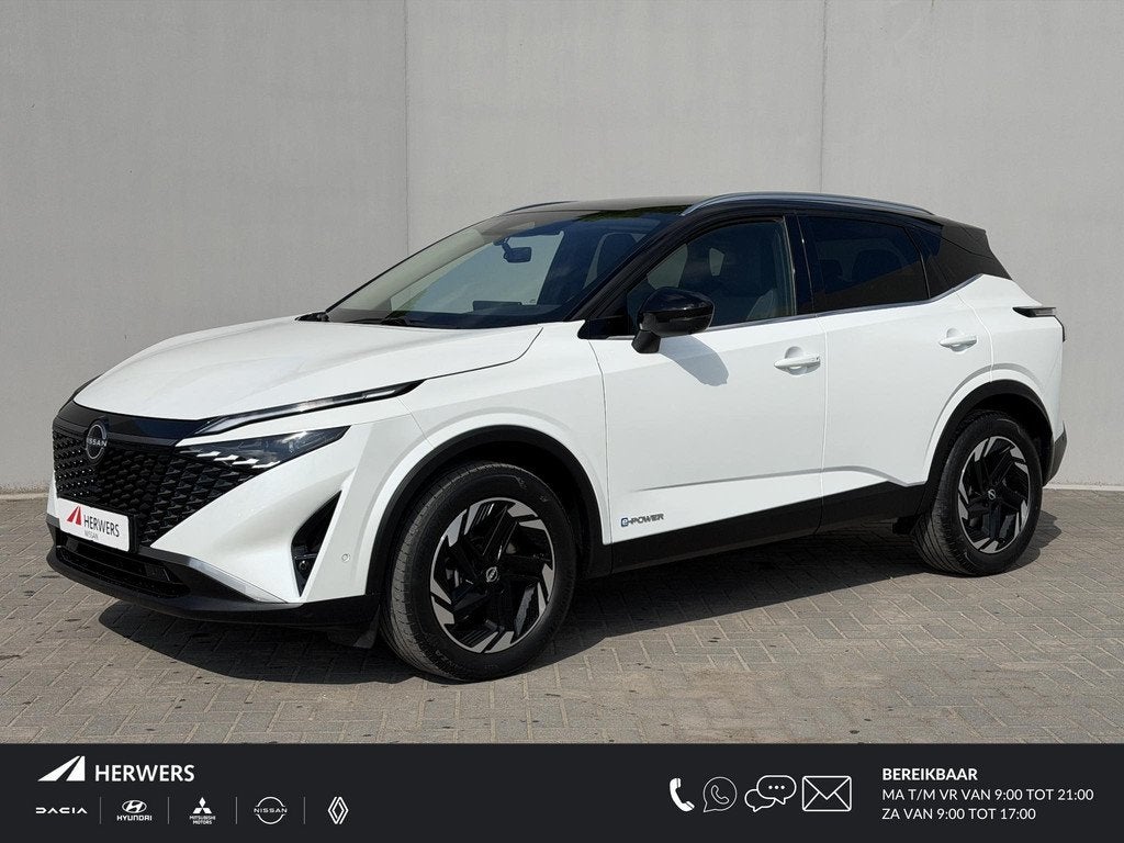 Nissan Qashqai 1.5 e-Power N-Connecta / Facelift / Navigatie, Auto's, Nissan, Gebruikt, 190 pk, 2 kWh, Wit