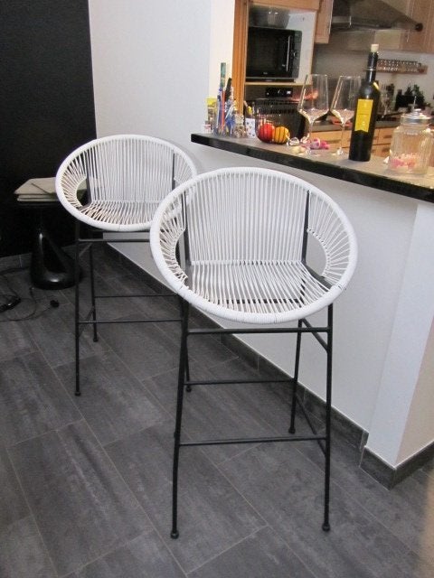 Silla Acapulco Luna barkruk, wit, zithoogte 75cm, 2 krukken, Ophalen, Zo goed als nieuw, 60 tot 90 cm