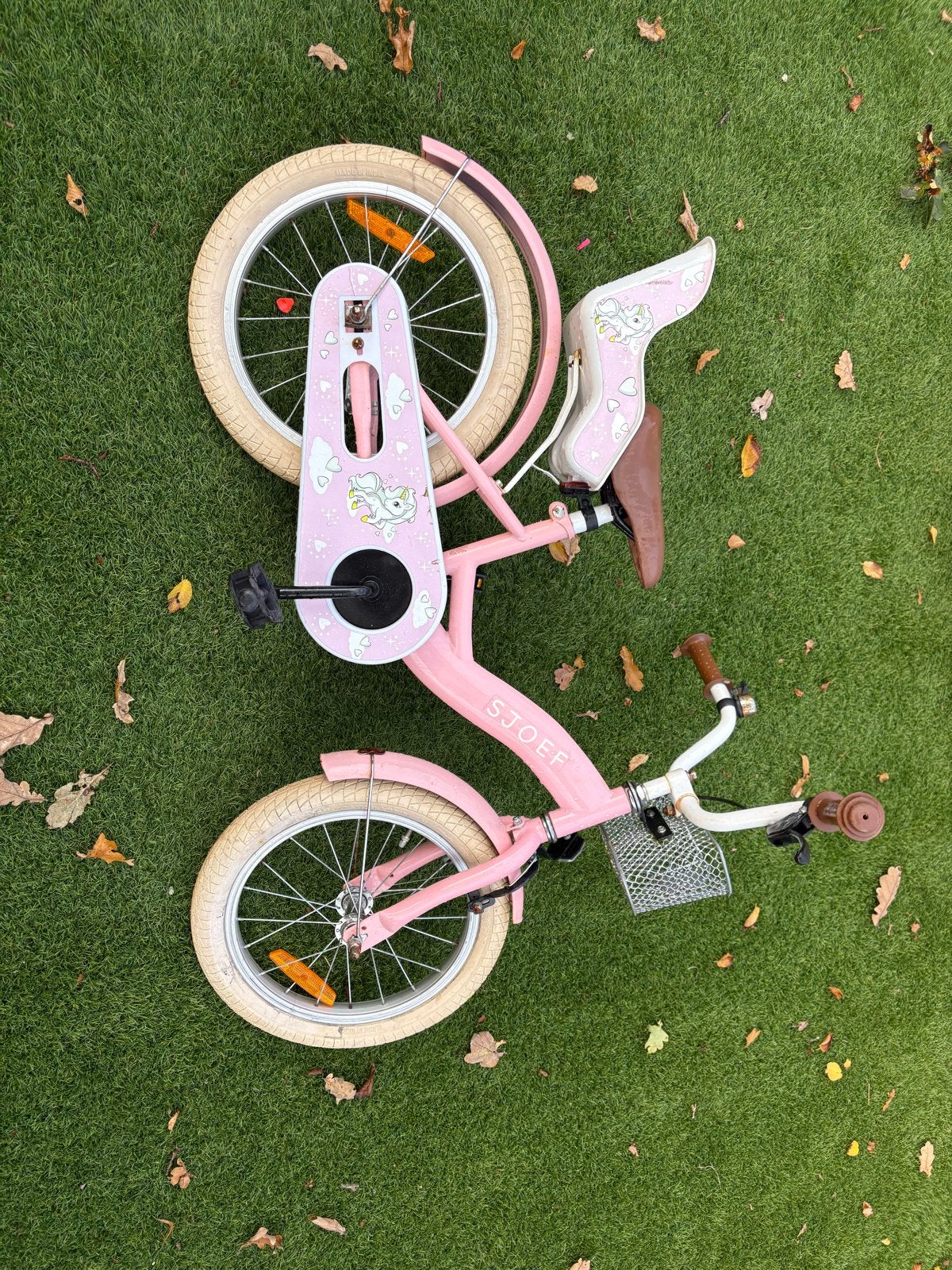 Sjoef meisjesfiets 16 inch - Roze kinderfiets, Ophalen, Terugtraprem, Gebruikt, Handrem