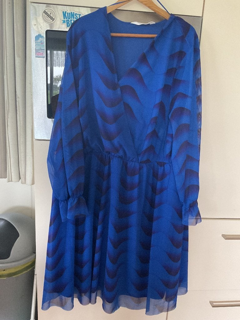 Mooie Jurk maat 56 van Mia Moda ZGAN, Ophalen of Verzenden, Zo goed als nieuw, Blauw, Jurk