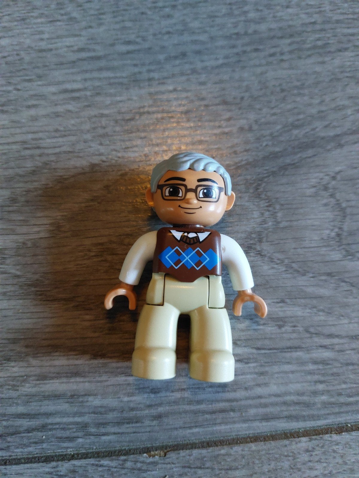 Lego Duplo figuur: Opa met bril en trui, Ophalen, Gebruikt, Minifiguur, Duplo
