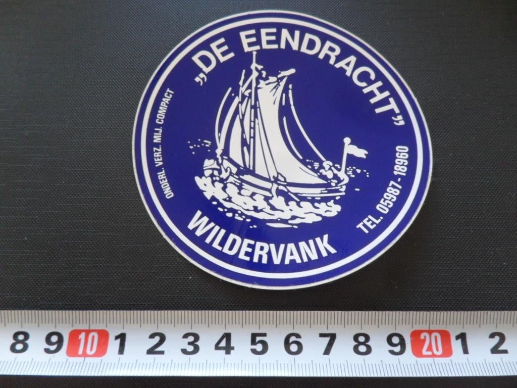 sticker Wildervank DE EENDRACHT, Verzamelen, Ophalen, Zo goed als nieuw