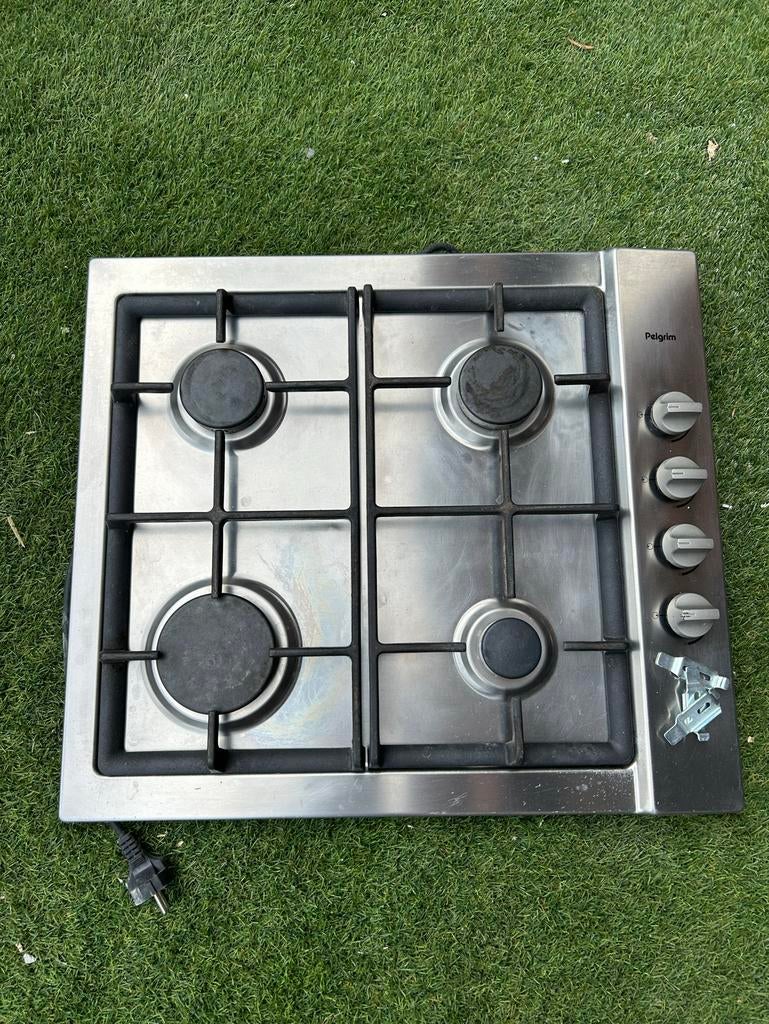 Pelgrim gasfornuis 4-pits RVS, Ophalen, Gebruikt, Minder dan 85 cm, 4 kookzones