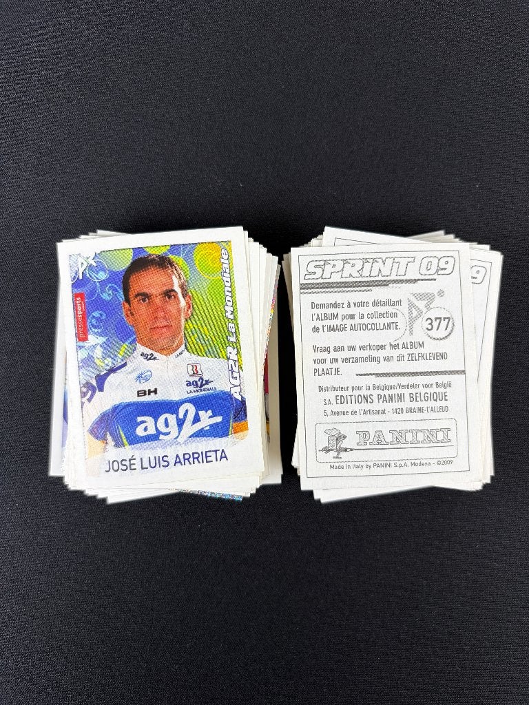 180x Panini Sprint 2009 Stickers Geen Dubbelen, Verzenden, Zo goed als nieuw, Overige sporten, Poster, Plaatje of Sticker