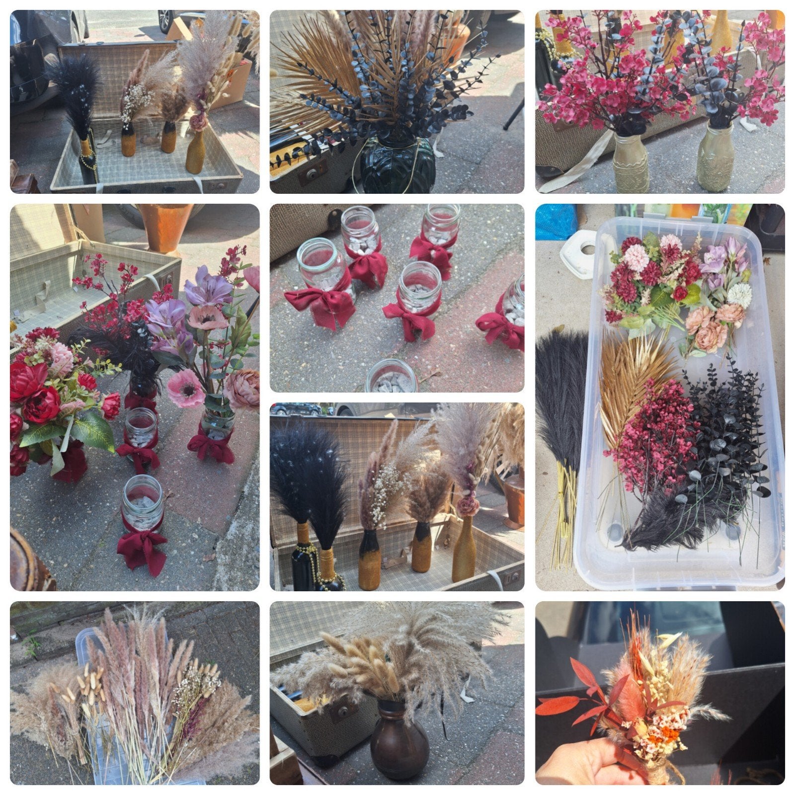 kunstbloemen en droogbloemen voor decoratie, Ophalen, Binnen, Roze, Textiel