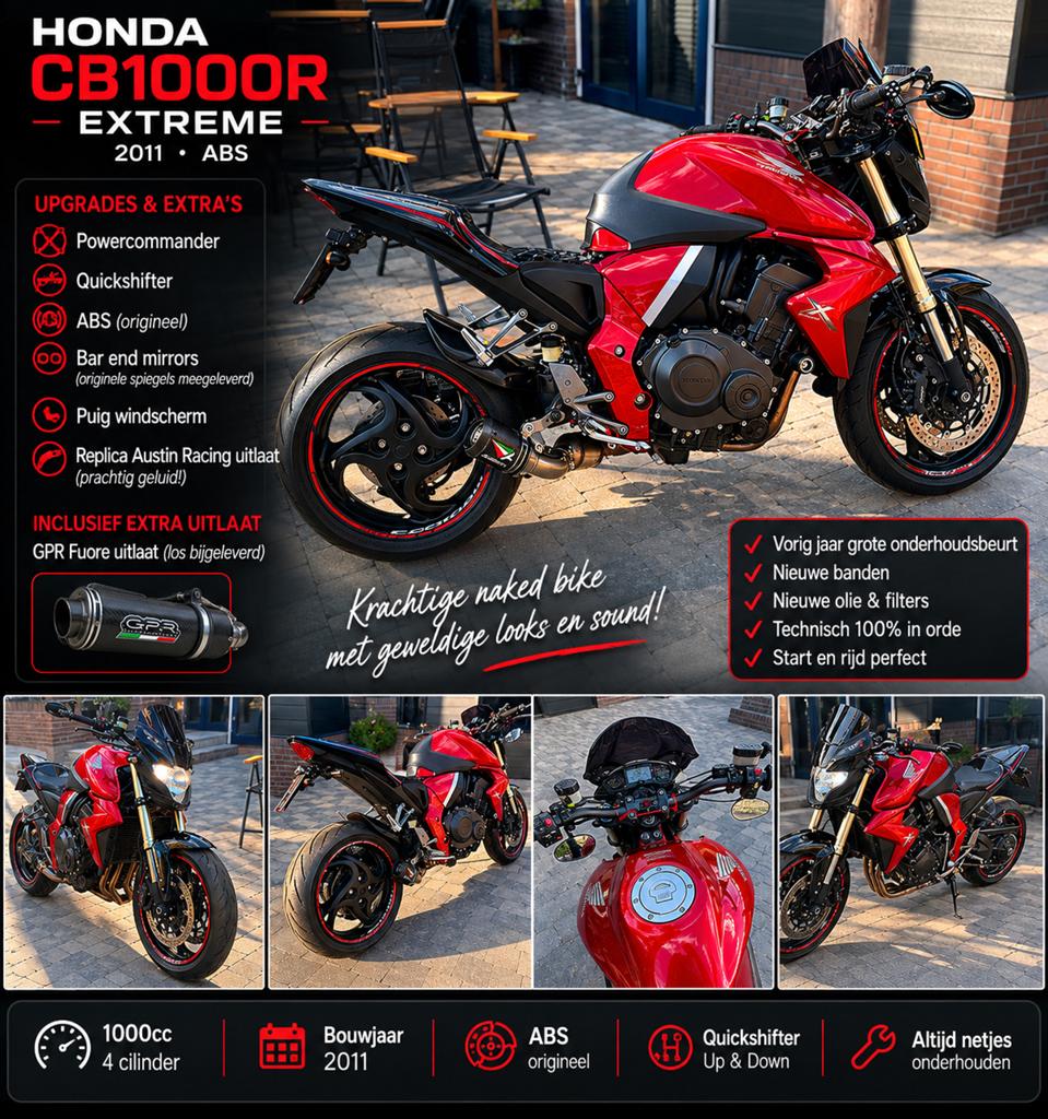 Honda CB1000R extreme ABS, Sportuitlaat, 4 cilinders, Motorrijbewijs A, Gebruikt