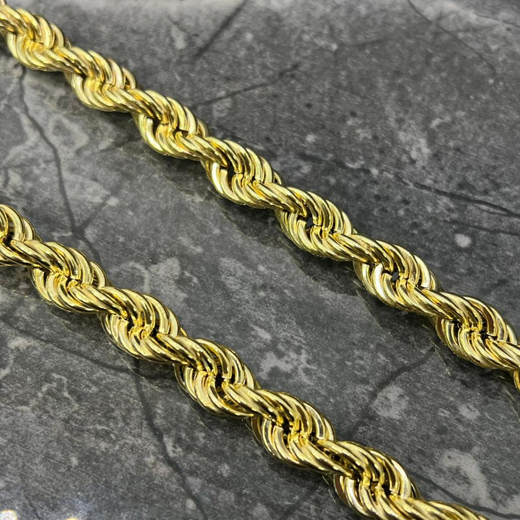 14k gouden ketting rope chain schakel dik model, Ophalen of Verzenden, Nieuw, Goud