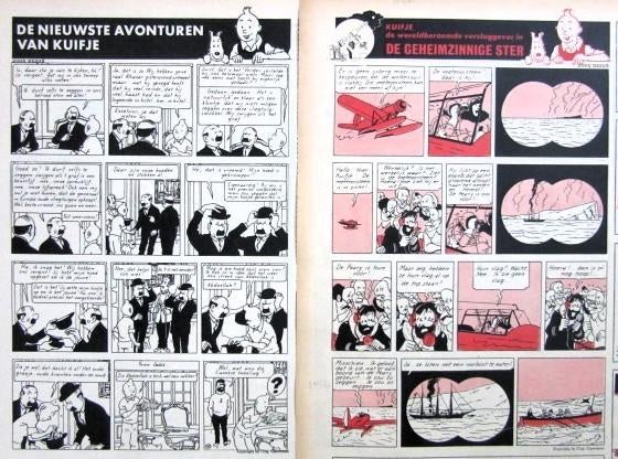 7 strips Kuifje 1957 Tintin geheimzinnige ster, Verzamelen, Retro, Overige typen, Ophalen of Verzenden