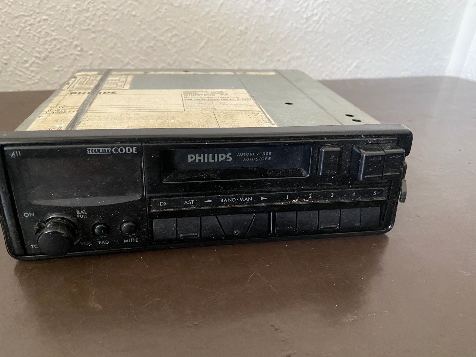 Vintage Philips autoradio met cassette, Ophalen of Verzenden, Gebruikt