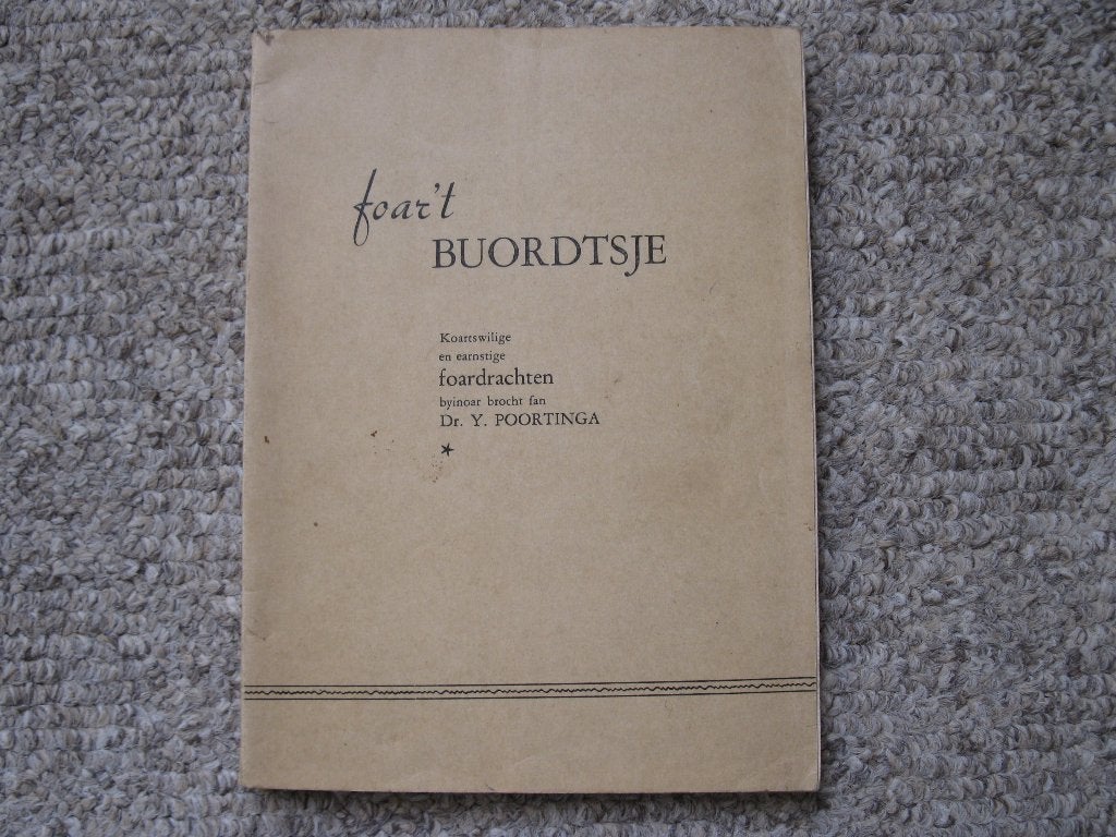 Frysk boekje. Foar 't Buordtsje. Y. Poortinga, P. Akkerman., Ophalen of Verzenden, Gelezen, Noord-Brabant