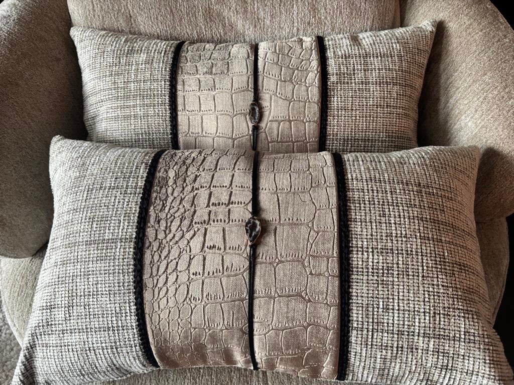 Kussenset hotel chique brons/ beige, Huis en Inrichting, Woonaccessoires | Kussens, Ophalen of Verzenden, Nieuw, Beige, Vierkant