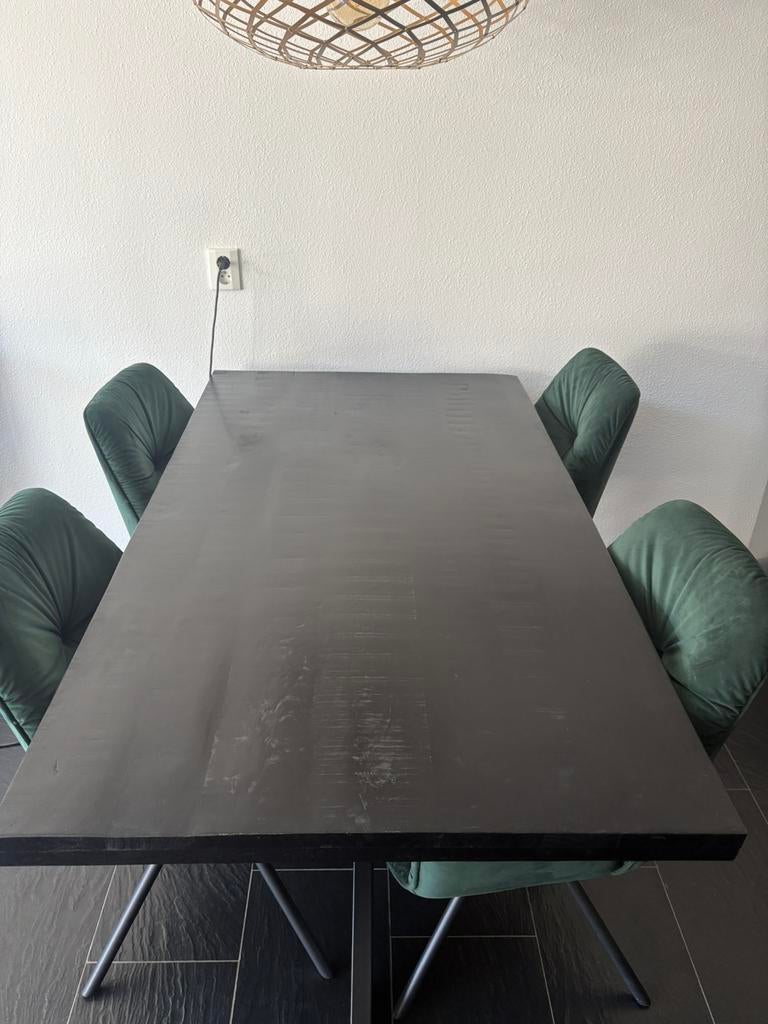 Eettafel met stoelen, Ophalen, Overige materialen, Gebruikt, 50 tot 100 cm