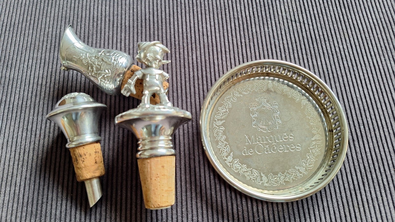Vintage sierkurken en wijnfles coaster, Ophalen of Verzenden
