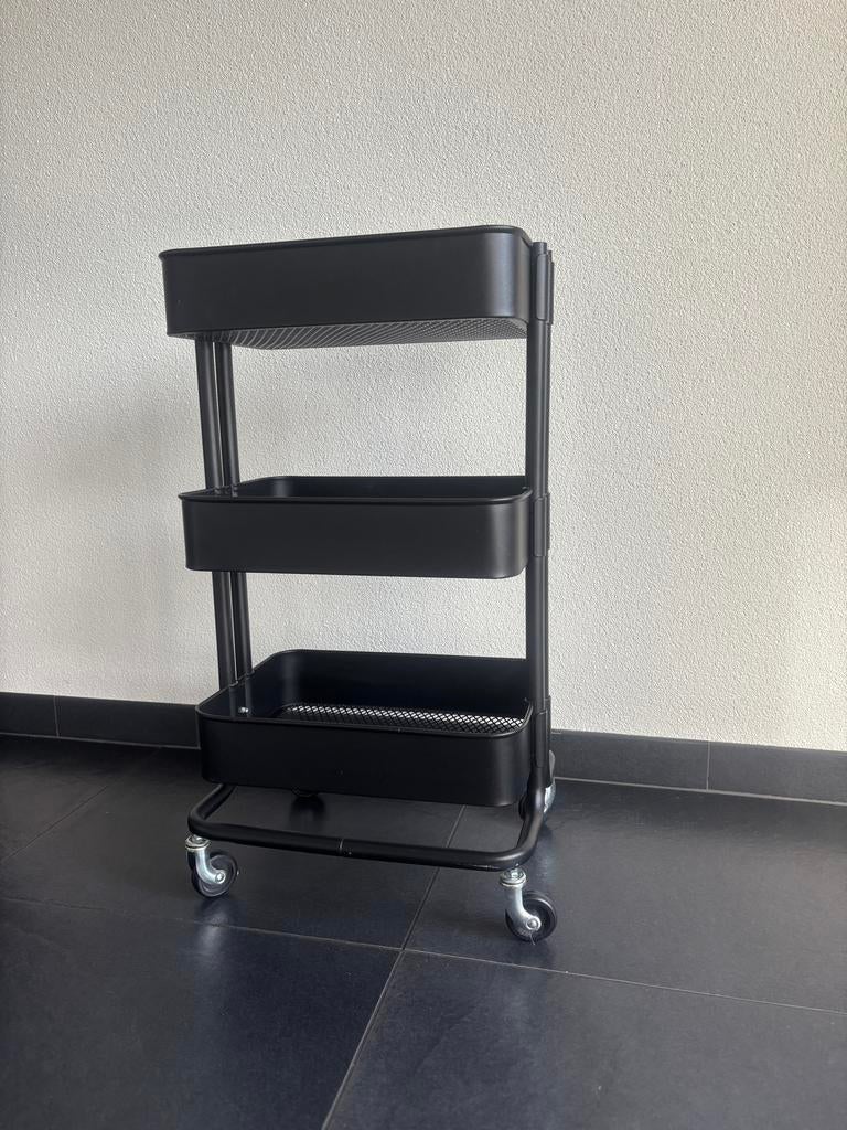 IKEA RÅSKOG Roltafel / Rolkarretje - Zwart, Ophalen of Verzenden, Zo goed als nieuw