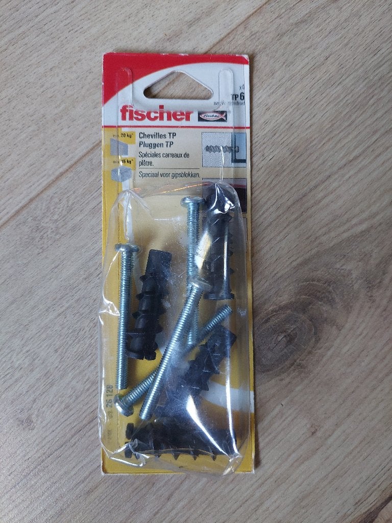 Fischer schroeven met pluggen voor gipsblokken / cellenbeton, Doe-het-zelf en Verbouw, Ophalen of Verzenden, Nieuw, 50 tot 100 mm