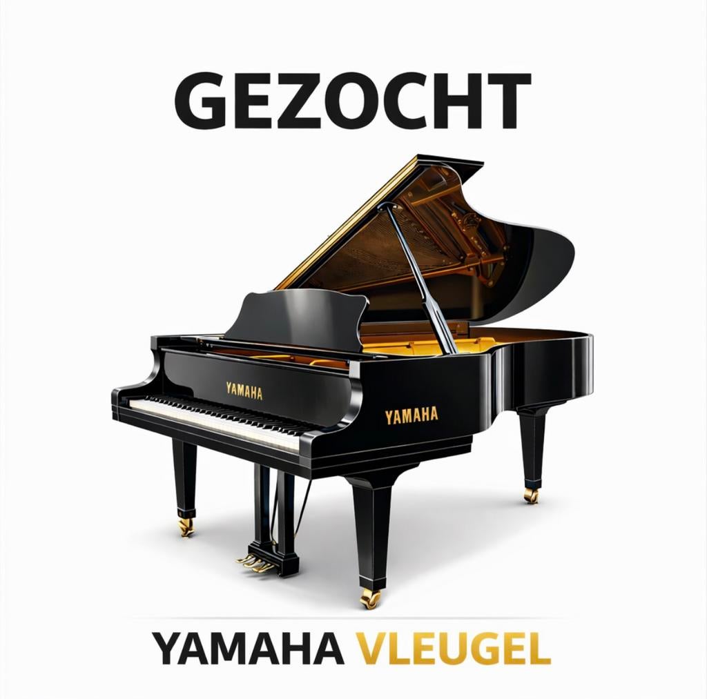 Gezocht: Yamaha vleugel, Muziek en Instrumenten, Piano's, Ophalen, Zo goed als nieuw, Zwart, Vleugel