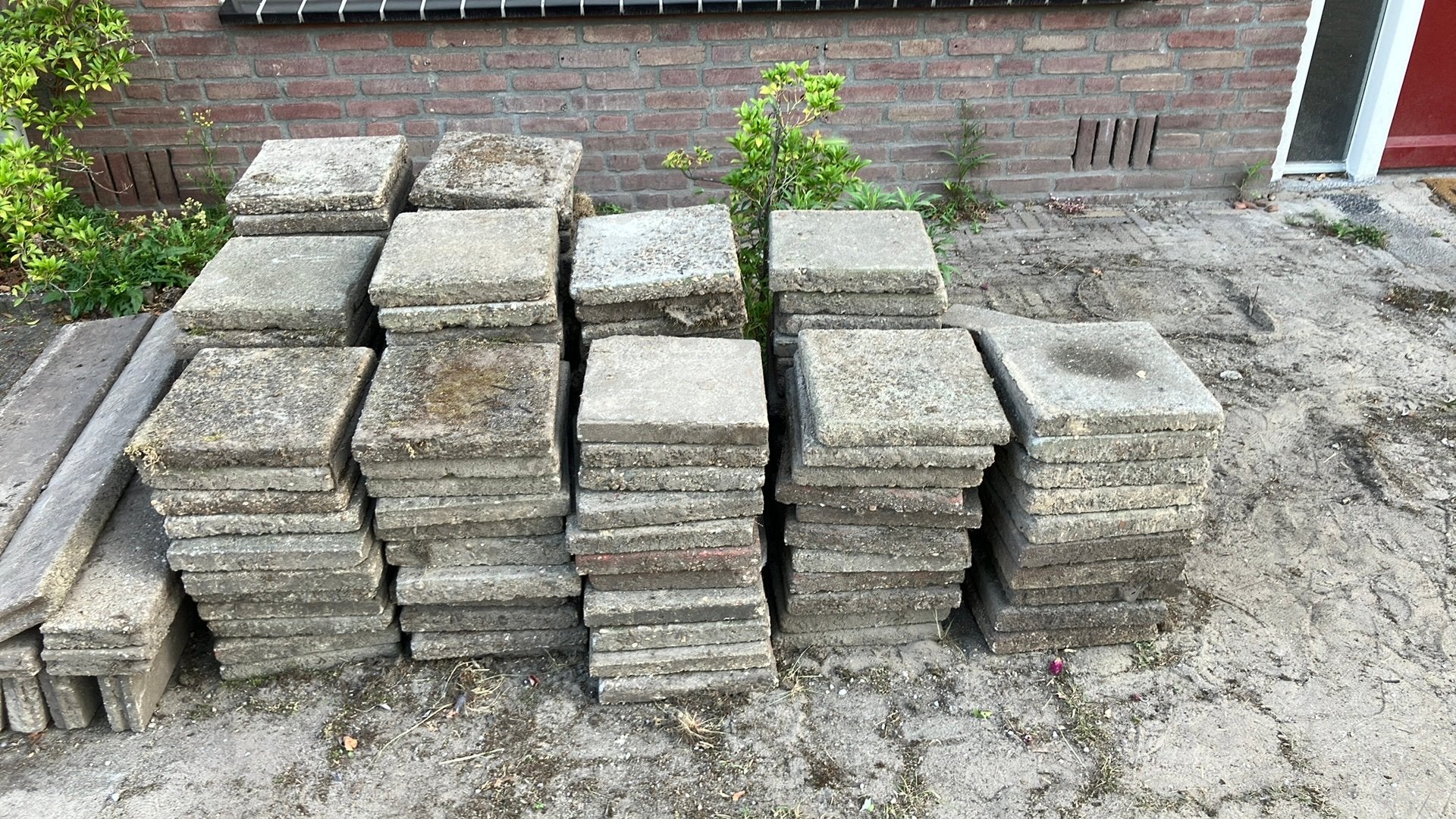 Betonnen tuintegels en opsluitbanden, Tuin en Terras, Tegels en Klinkers, Ophalen, Gebruikt, Minder dan 5 m², Beton