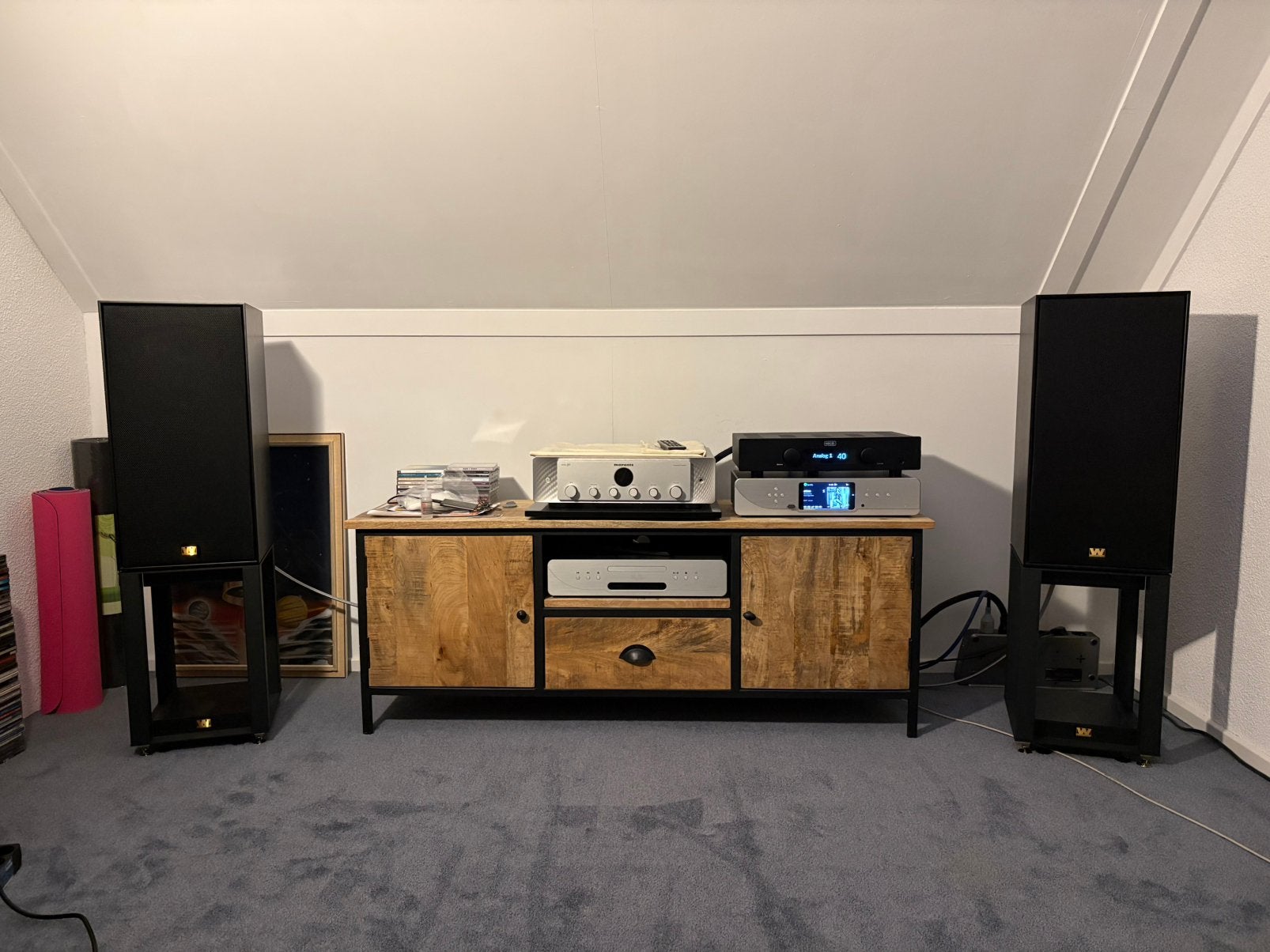 Wharfedale Super Linton + stands, Audio, Tv en Foto, Luidsprekers, Wharfedale, Zo goed als nieuw, Boekenplank luidspreker, Ophalen