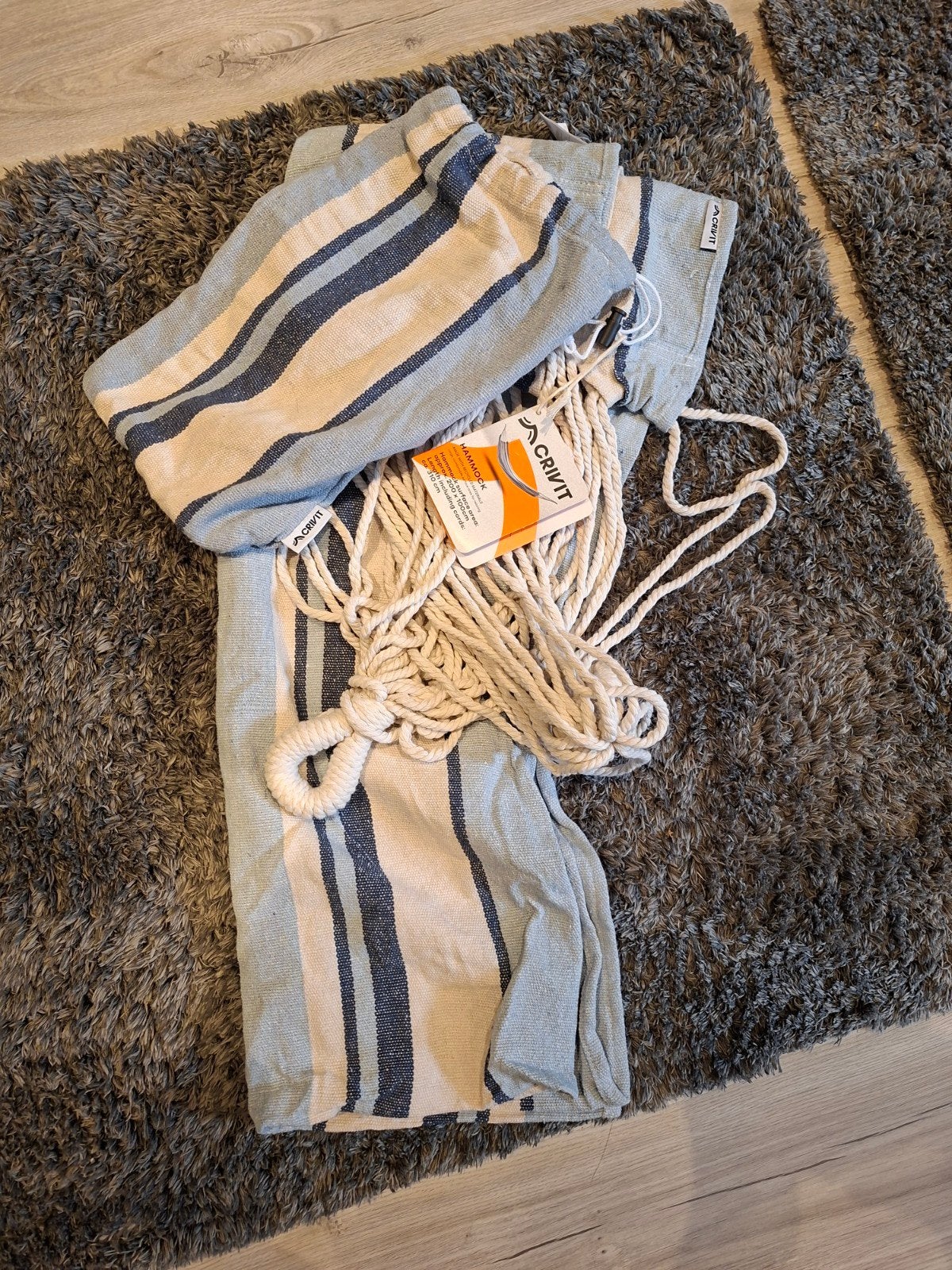 Nieuwe hangmat gestreept - Global Recycled Standard, Opvouwbaar, Nieuw, Ophalen of Verzenden, Eenpersoons