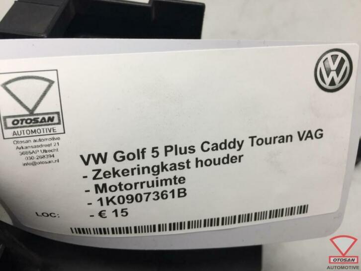 vw golf 5 touran caddy vag zekeringkast houder 1k0907361b, Gebruikt, Volkswagen, Volkswagen AG, Berliner Ring 2
38440  Wolfsburg, DE