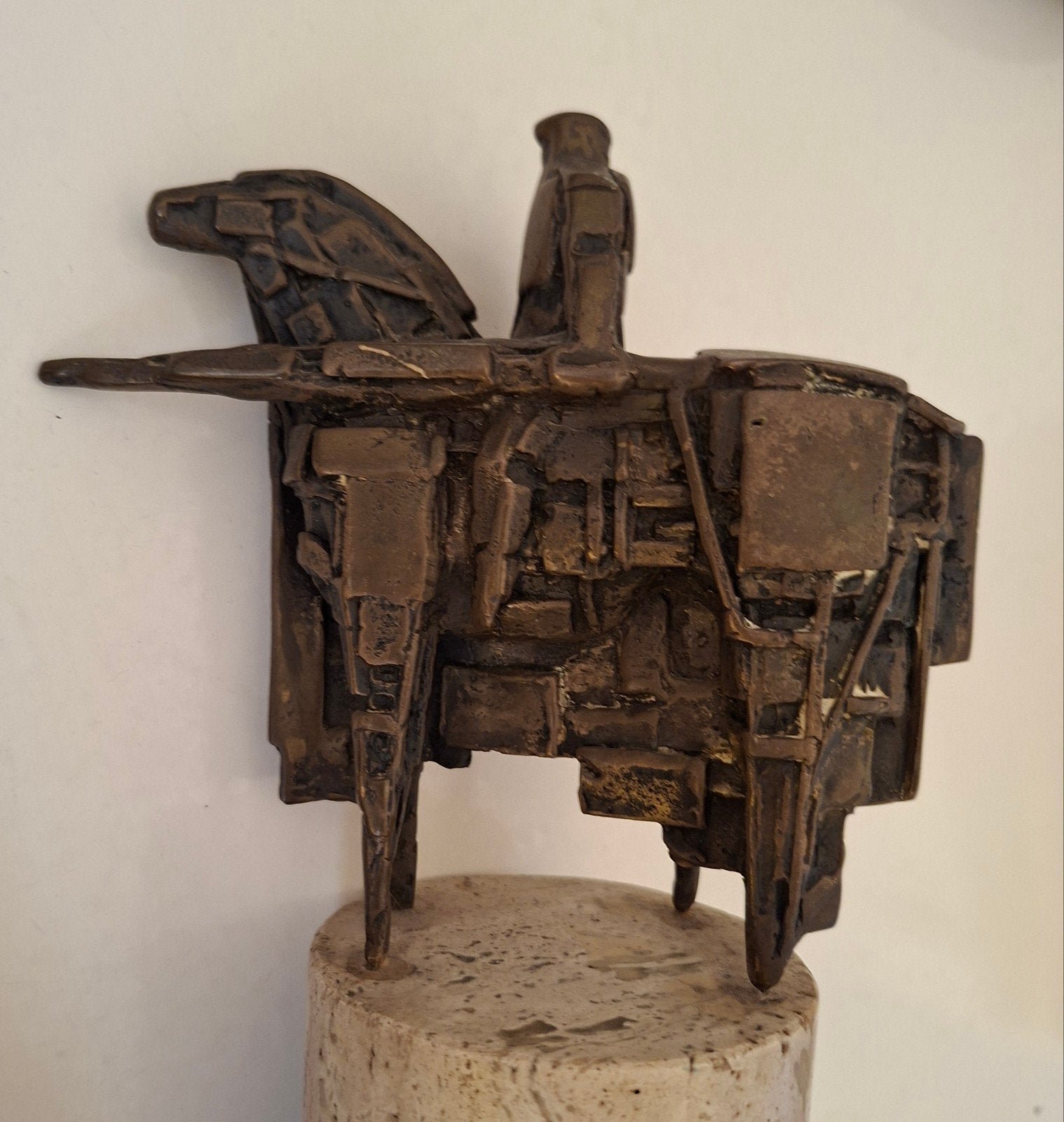Bronzen beeld van Eric Claus: Ruiter te paard, Handgemaakt, Minder dan 20 cm, Ophalen of Verzenden, Beeld