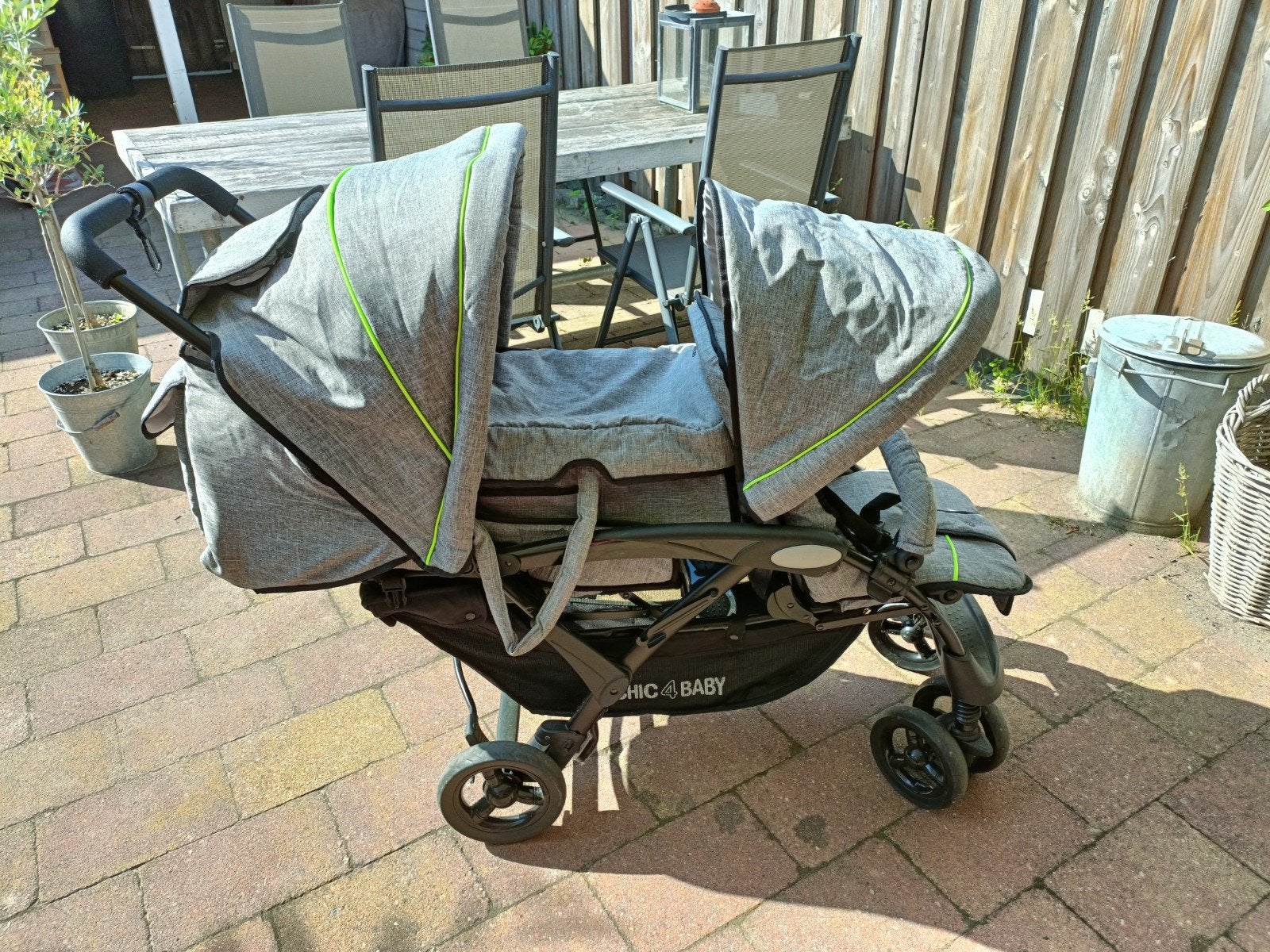 Chic 4 Baby duowagen, dubbele buggy, Zo goed als nieuw, Duowagen, Ophalen, Kinderwagen