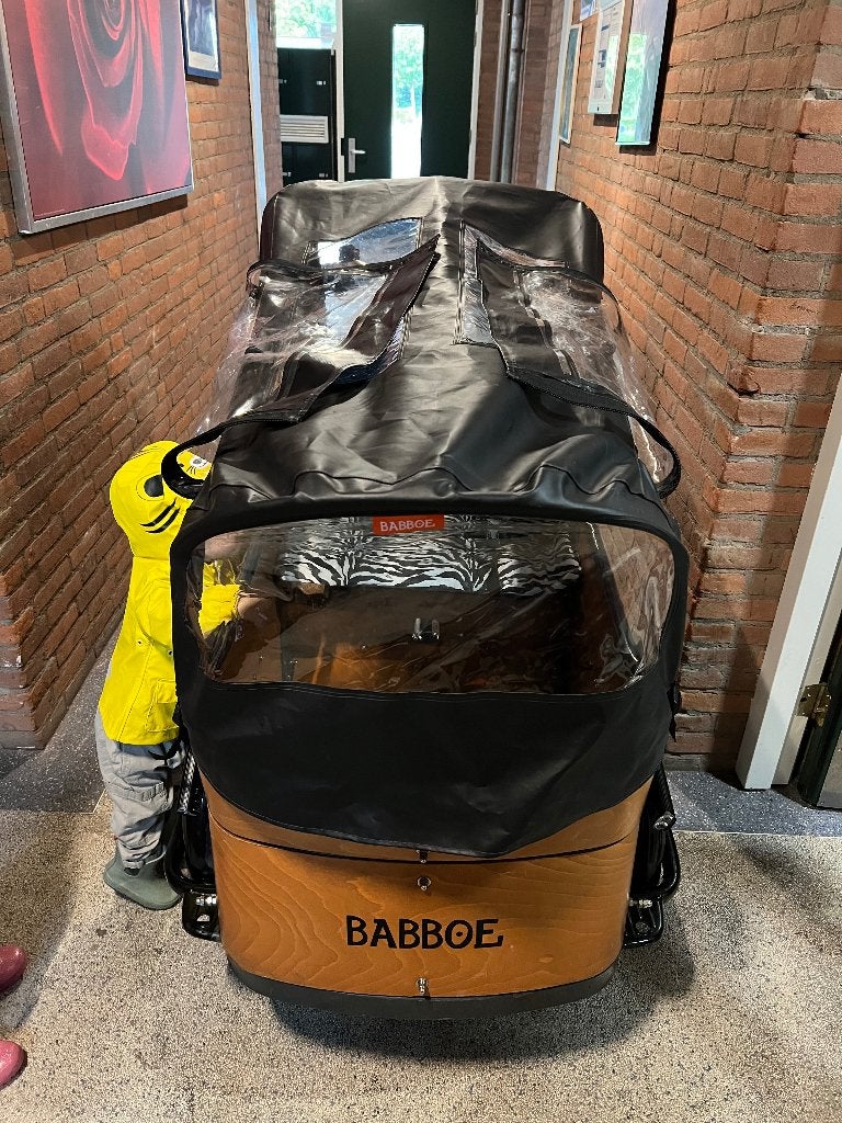 Babboe Curve-E Elektrische Bakfiets + Regenhuif + AirTag, 4 kinderen of meer, Gebruikt, Elektrisch, Ophalen
