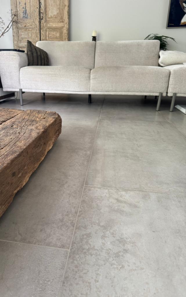 Keramische vloertegel betonlook 60 x 120cm, Ophalen, 60 cm of meer, Nieuw, 5 tot 10 m²