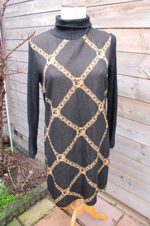 Jurk zwart/ bruin Ana Alcazar mt 42 Vaste prijs, Kleding | Dames, Jurken, Zwart, Maat 42/44 (L), Ophalen of Verzenden, Zo goed als nieuw