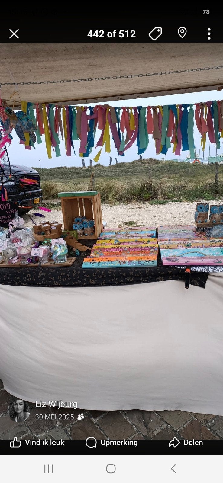 Kleurrijke stoffen slingers voor kraamdecoratie, Ophalen, Gebruikt, Handgemaakt, Textiel