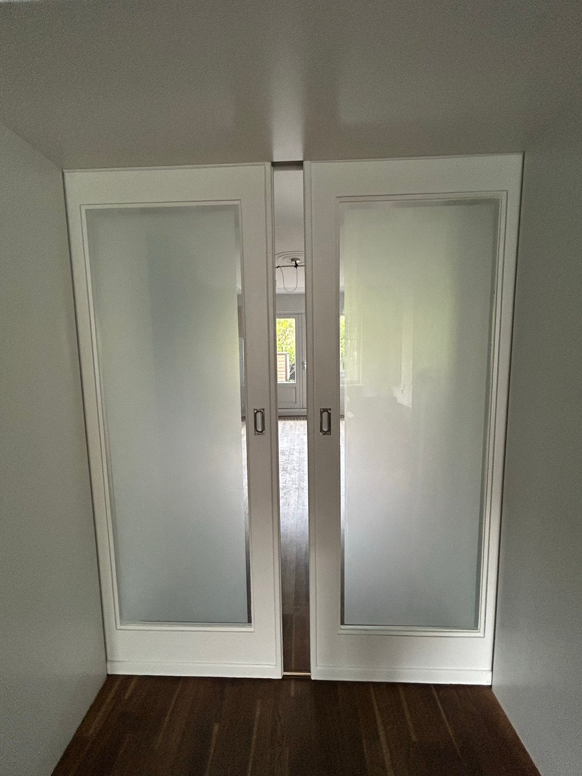 Set van 2 ensuite schuifdeuren met matglas, Ophalen, Gebruikt, 80 tot 100 cm, Binnendeur