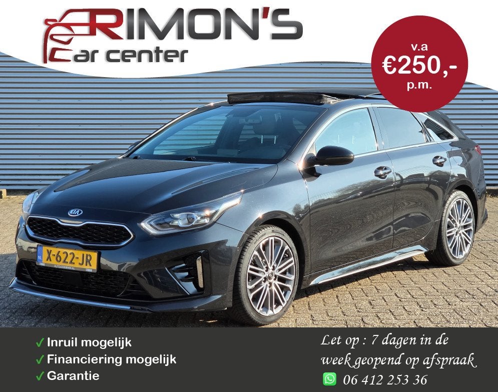 Kia ProCeed 1.4 T-GDI GT-Line Aut Pano Camera Dealer Onderho, Auto's, Kia, Euro 6, 4 cilinders, Zwart, Automatische klimaatregeling