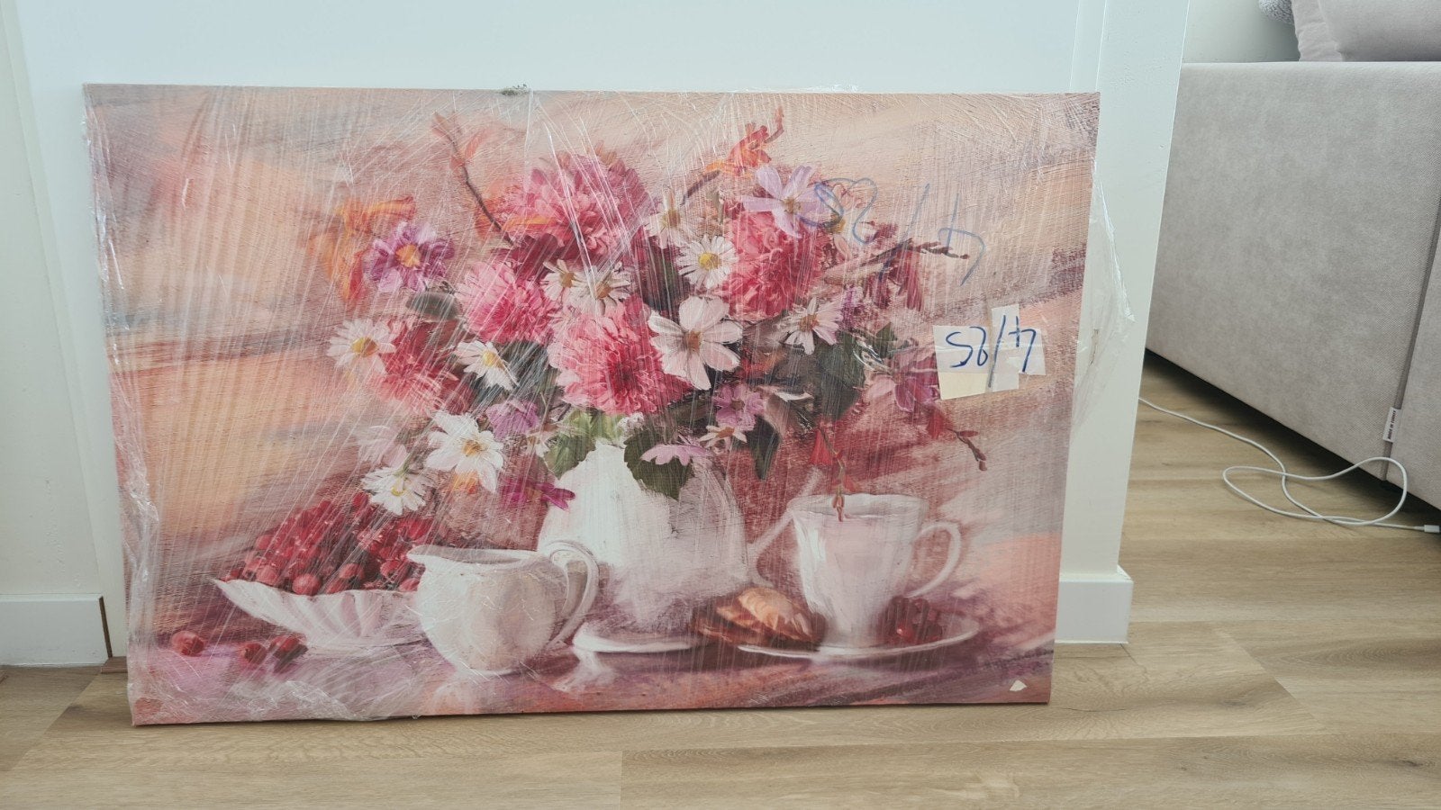 Mooi en  Groot Canvas 60x90 cm, Ophalen, Zo goed als nieuw, Schilderij, 75 cm of meer