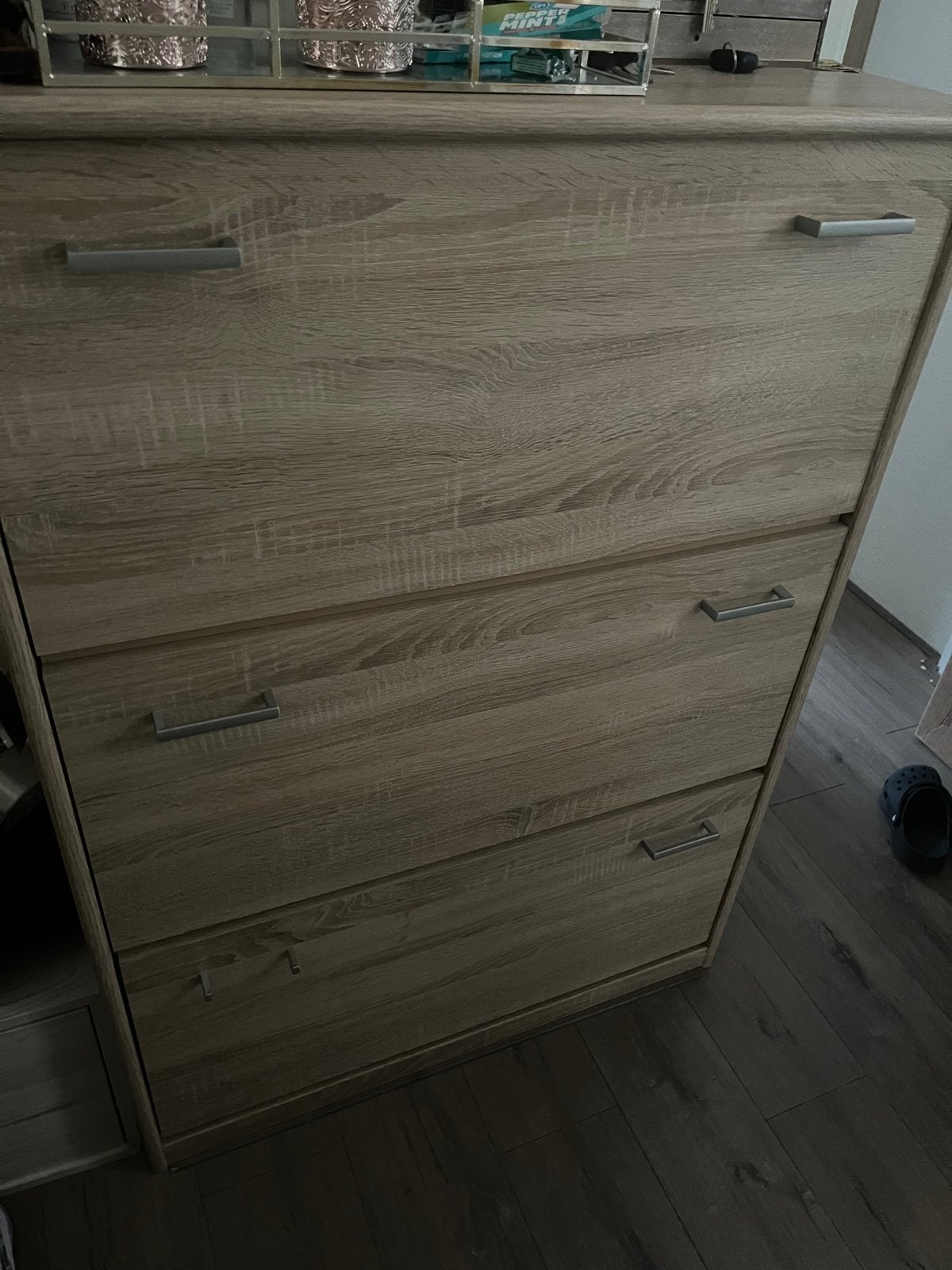 Schoenenkast met 3 lades - Houtlook, Ophalen, Gebruikt