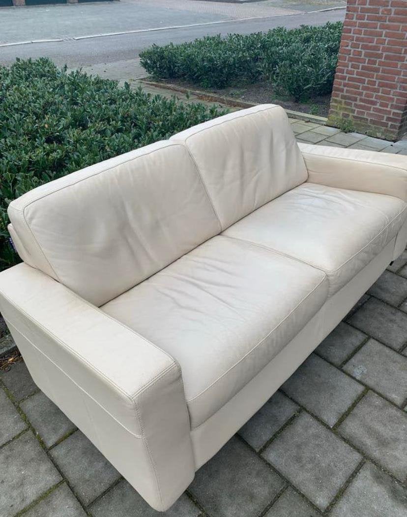 Roomkleurige 2.5 zit bank, Ophalen, Zo goed als nieuw, 75 tot 100 cm, Tweepersoons