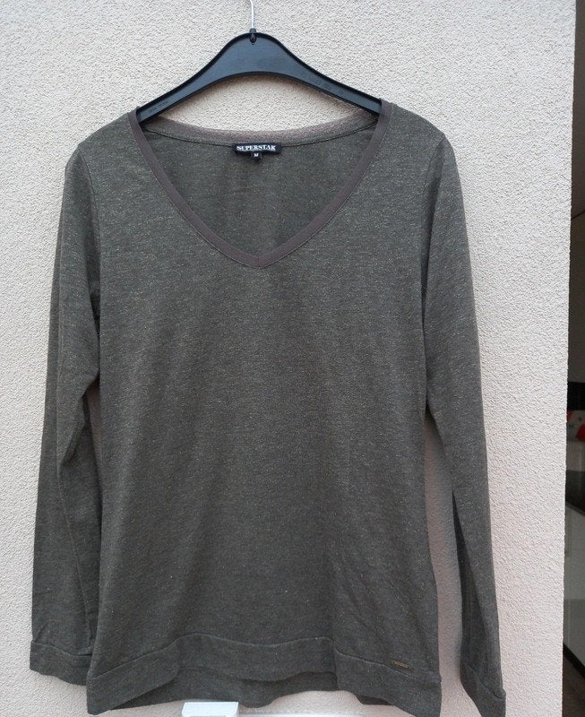 Superstar V-hals shirt met lange mouwen - Maat M, Maat 38/40 (M), SUPERSTAR, Ophalen of Verzenden, Zo goed als nieuw